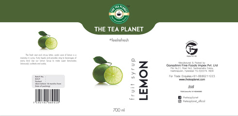 The Tea Planet Lemon Syrup 700 ml